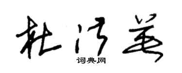 朱锡荣杜淑英草书个性签名怎么写