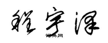 朱锡荣程宇泽草书个性签名怎么写