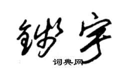 朱锡荣钱宇草书个性签名怎么写