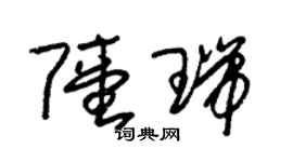 朱锡荣陆瑞草书个性签名怎么写