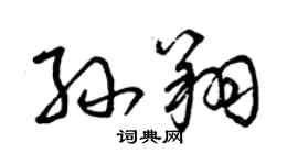 曾庆福孙翔草书个性签名怎么写