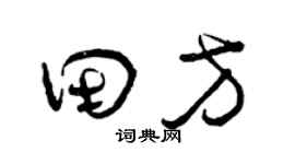 曾庆福田方草书个性签名怎么写