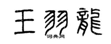 曾庆福王羽龙篆书个性签名怎么写