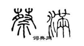 陈声远蔡满篆书个性签名怎么写