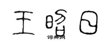 陈声远王昭日篆书个性签名怎么写