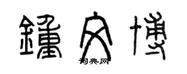 曾庆福钟文博篆书个性签名怎么写