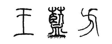 陈墨王蓝方篆书个性签名怎么写