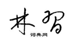 梁锦英林习草书个性签名怎么写