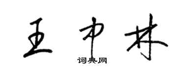 梁锦英王中林草书个性签名怎么写