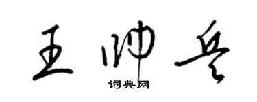 梁锦英王帅兵草书个性签名怎么写