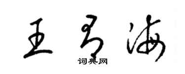 梁锦英王有海草书个性签名怎么写