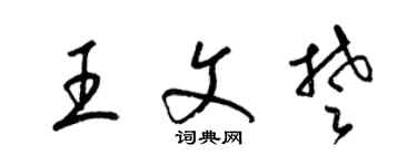 梁锦英王文楚草书个性签名怎么写