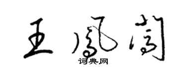 梁锦英王凤闯草书个性签名怎么写