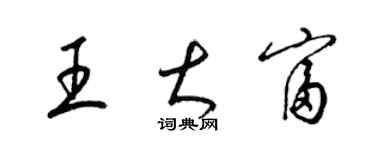 梁锦英王大富草书个性签名怎么写