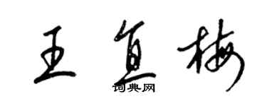 梁锦英王直梅草书个性签名怎么写