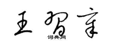 梁锦英王习章草书个性签名怎么写