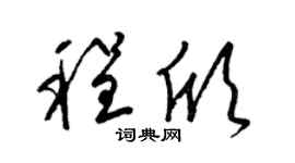 梁锦英程欣草书个性签名怎么写