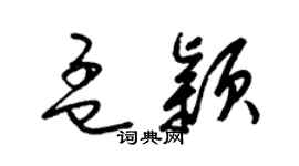 梁锦英孟颖草书个性签名怎么写