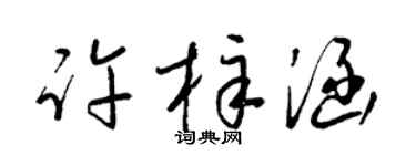 梁锦英许梓涵草书个性签名怎么写