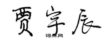 曾庆福贾宇辰行书个性签名怎么写