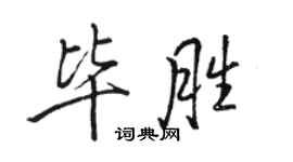 骆恒光毕胜行书个性签名怎么写