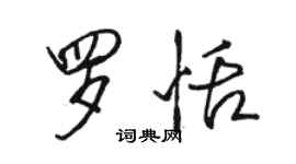骆恒光罗恬行书个性签名怎么写