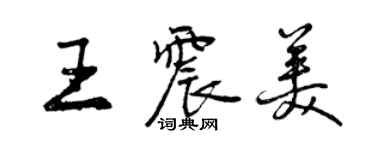 曾庆福王震美行书个性签名怎么写