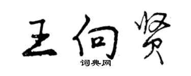 曾庆福王向贤行书个性签名怎么写