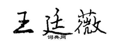 曾庆福王廷薇行书个性签名怎么写