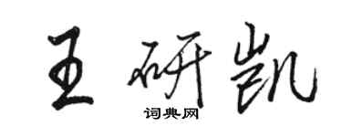 骆恒光王研凯行书个性签名怎么写