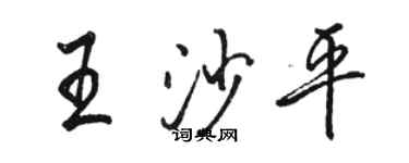骆恒光王沙平行书个性签名怎么写