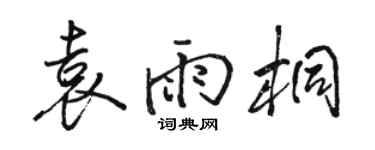 骆恒光袁雨桐行书个性签名怎么写