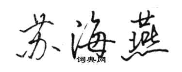 骆恒光苏海燕行书个性签名怎么写