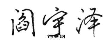 骆恒光阎宇泽行书个性签名怎么写