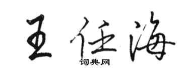 骆恒光王任海行书个性签名怎么写