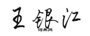 骆恒光王银江行书个性签名怎么写