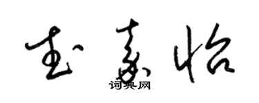 梁锦英武嘉怡草书个性签名怎么写