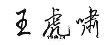 骆恒光王虎啸行书个性签名怎么写