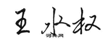 骆恒光王水权行书个性签名怎么写