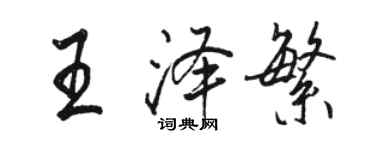 骆恒光王泽繁行书个性签名怎么写