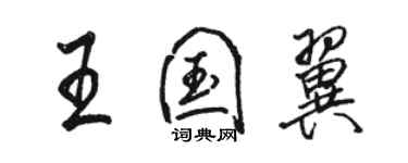 骆恒光王国翼行书个性签名怎么写
