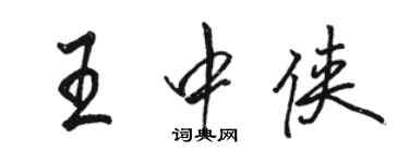 骆恒光王中侠行书个性签名怎么写