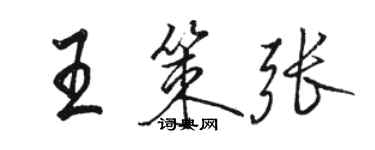 骆恒光王策张行书个性签名怎么写