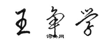 骆恒光王争学行书个性签名怎么写