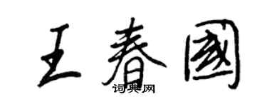 王正良王春国行书个性签名怎么写