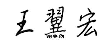 王正良王翼宏行书个性签名怎么写