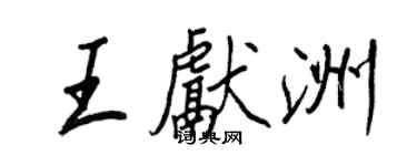 王正良王献洲行书个性签名怎么写