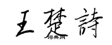 王正良王楚诗行书个性签名怎么写