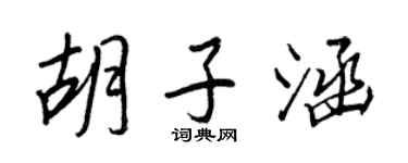 王正良胡子涵行书个性签名怎么写