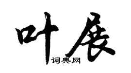 胡问遂叶展行书个性签名怎么写